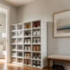 Foldable Stackable Shoe Storage Cabinet - Clear Door Organizer Rack for Closet & Entryway