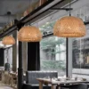 Hand-Woven Bamboo Pendant Light - Natural Rattan Chandelier Shade for Dining & Living Room
