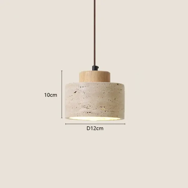 Natural Travertine Stone Pendant Light - Wabi-Sabi Modern Hanging Ceiling Fixture for Bedside & Dining