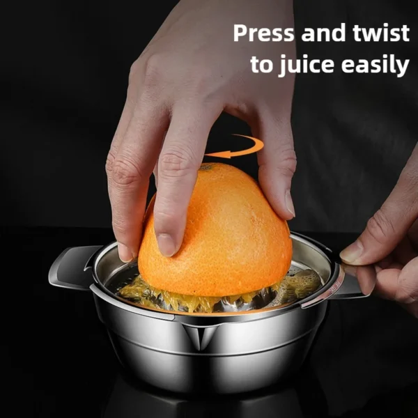 Stainless Steel Manual Citrus Juicer & Bowl Squeezer