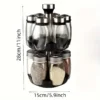 360° Rotating Spice Rack Organizer with Glass Jars