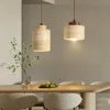 Natural Travertine Stone Pendant Light - Wabi-Sabi Modern Hanging Ceiling Fixture for Bedside & Dining