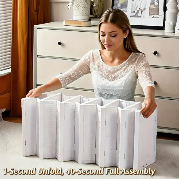 Foldable Stackable Shoe Storage Cabinet - Clear Door Organizer Rack for Closet & Entryway
