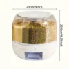360° Rotating 6-Grid Food Dispenser - Airtight Grain & Cereal Storage Container