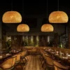 Hand-Woven Bamboo Pendant Light - Natural Rattan Chandelier Shade for Dining & Living Room