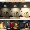 Dimmable LED Clip-On Reading Light - 3 Color Modes, 10 Brightness Levels & 360° Gooseneck USB Desk Lamp