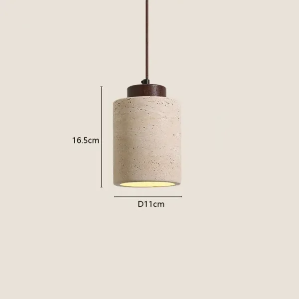 Natural Travertine Stone Pendant Light - Wabi-Sabi Modern Hanging Ceiling Fixture for Bedside & Dining