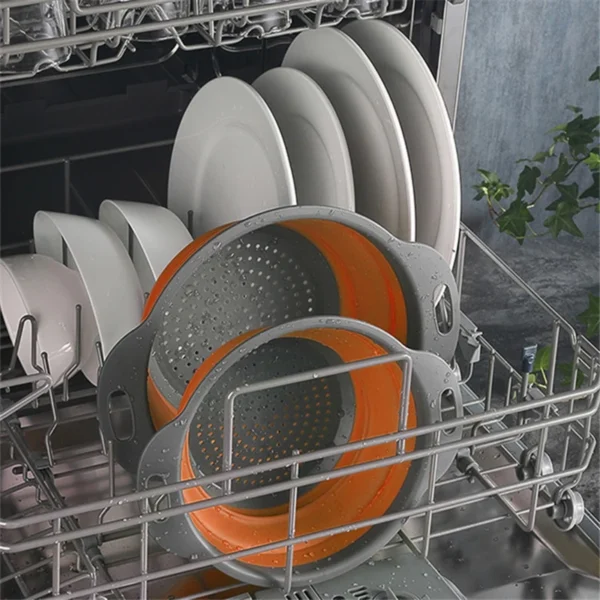 2-Piece Collapsible Silicone Kitchen Colander Set