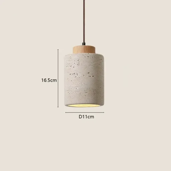 Natural Travertine Stone Pendant Light - Wabi-Sabi Modern Hanging Ceiling Fixture for Bedside & Dining