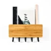 Modern Wooden Wall Key Holder & Mail Organizer | Minimalist Entryway Coat Rack