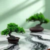Artificial Japanese Pine Bonsai Tree in Decorative Pot - Faux Zen Desktop Plant Decor