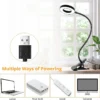 Dimmable LED Clip-On Reading Light - 3 Color Modes, 10 Brightness Levels & 360° Gooseneck USB Desk Lamp