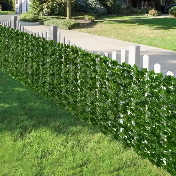 5 Artificial Ivy Leaf Privacy Screen Roll - Dense Faux Garden Hedge & Balcony Fence Decoration