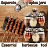 360° Rotating Spice Rack Organizer with Glass Jars