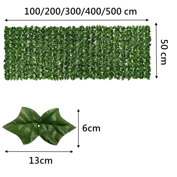 6-2 Artificial Ivy Leaf Privacy Screen Roll - Dense Faux Garden Hedge & Balcony Fence Decoration