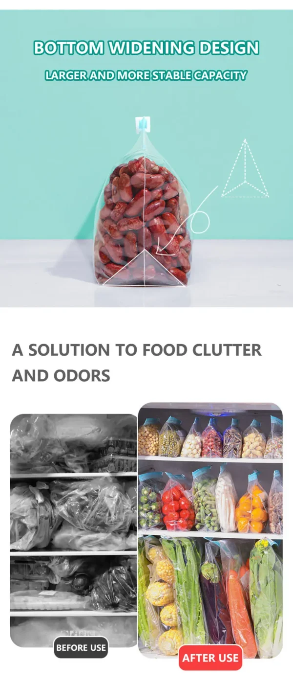 6 Reusable Stand-Up Slider Storage Bags - Leakproof Freezer & Food Organizer Pouches