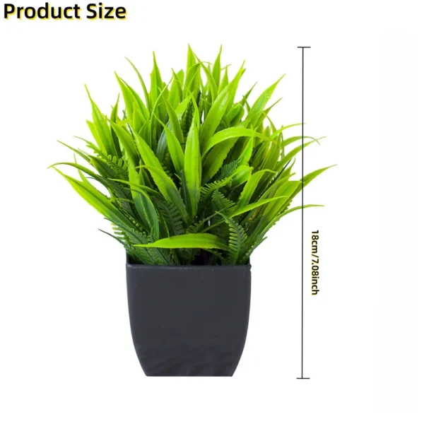 Artificial Mini Eucalyptus Potted Plant - Faux Greenery in Sleek Black Planter for Home & Office Decor