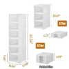 Foldable Stackable Shoe Storage Cabinet - Clear Door Organizer Rack for Closet & Entryway
