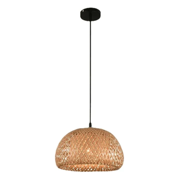 Hand-Woven Bamboo Pendant Light - Natural Rattan Chandelier Shade for Dining & Living Room