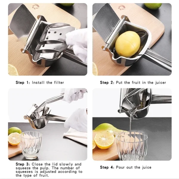 Stainless Steel Manual Citrus Juencer | Heavy-Duty Hand Press Squeezer