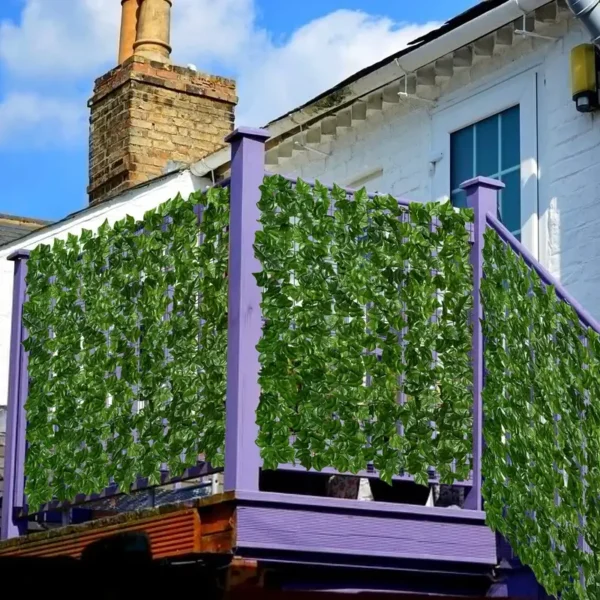 6 Artificial Ivy Leaf Privacy Screen Roll - Dense Faux Garden Hedge & Balcony Fence Decoration