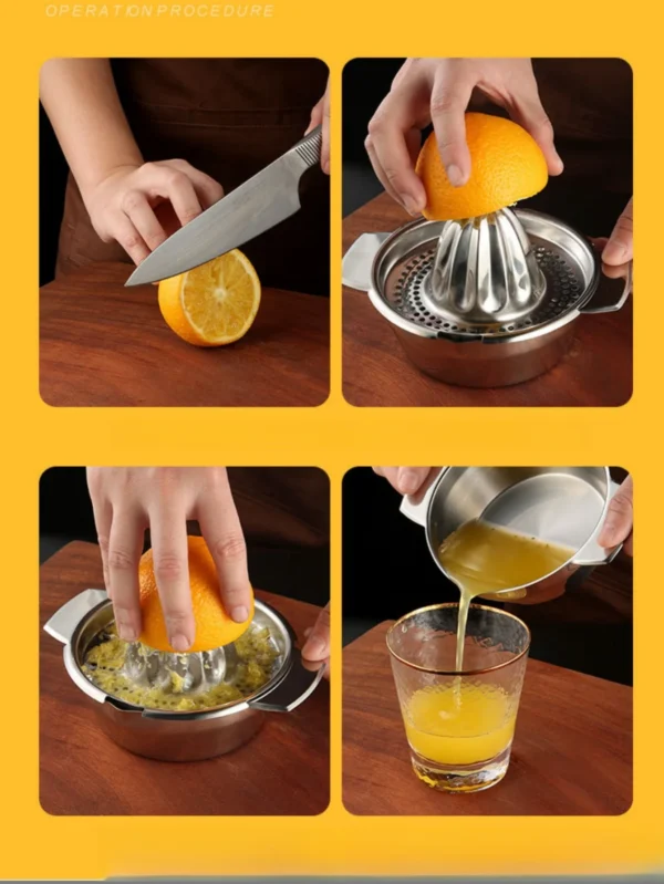 Stainless Steel Manual Citrus Juicer & Bowl Squeezer