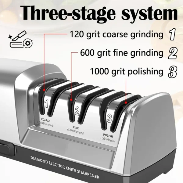 3-Stage Professional Electric Diamond Knife Sharpener