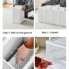 Foldable Stackable Shoe Storage Cabinet - Clear Door Organizer Rack for Closet & Entryway