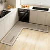 Premium L-Shaped Kitchen & Bathroom Mat – Ultra-Absorbent Non-Slip Diatom Floor Runner