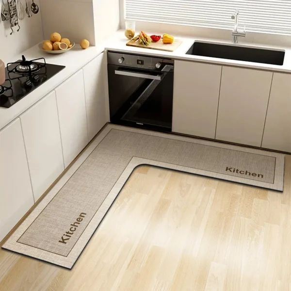 Premium L-Shaped Kitchen & Bathroom Mat – Ultra-Absorbent Non-Slip Diatom Floor Runner