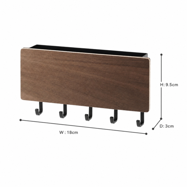 Modern Wooden Wall Key Holder & Mail Organizer | Minimalist Entryway Coat Rack