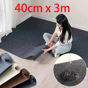 Self-Adhesive Water-Absorbent Runner Rug - Cut-to-Fit Peel & Stick Carpet for Kitchen & Bathroom Floors