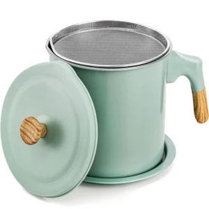 PTGqSa6f9ae2baee44367976856a71cbf19ddg Premium Bacon Grease Container with Strainer - 1.4L Stainless Steel Cooking Oil Storage Pot