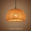 Hand-Woven Bamboo Pendant Light - Natural Rattan Chandelier Shade for Dining & Living Room