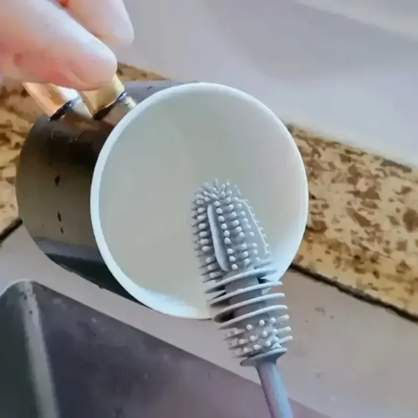 Long Handle Silicone Bottle Brush | Scratch-Free Water Bottle & Cup Scrubber