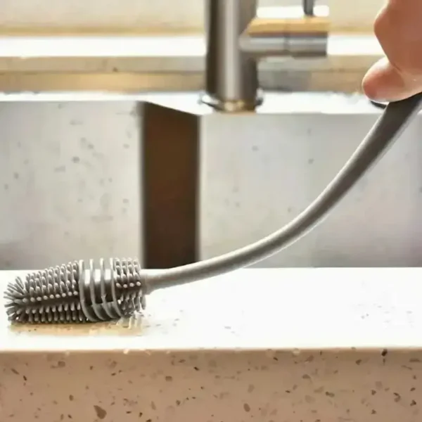 Long Handle Silicone Bottle Brush | Scratch-Free Water Bottle & Cup Scrubber