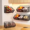 Wall-Mounted Wire Produce Basket – Multi-Compartment Iron Kitchen Storage Organizer