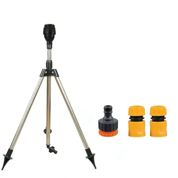 360° Rotating Garden Sprinkler | Stainless Steel Telescoping Tripod Irrigation Stand
