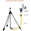 360° Rotating Garden Sprinkler | Stainless Steel Telescoping Tripod Irrigation Stand