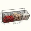 Wall-Mounted Wire Produce Basket – Multi-Compartment Iron Kitchen Storage Organizer
