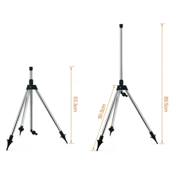 360° Rotating Garden Sprinkler | Stainless Steel Telescoping Tripod Irrigation Stand