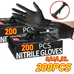 AvegS8ea62d2683d84d15b10419aa943ed598P Black Nitrile Disposable Gloves (100 Count) | Latex & Powder-Free Food Safe Gloves