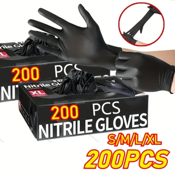 Black Nitrile Disposable Gloves (100 Count) | Latex & Powder-Free Food Safe Gloves