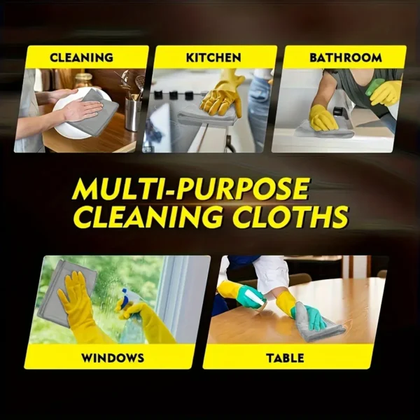 Ultra-Absorbent Microfiber Cleaning Cloths – Scratch-Free Lint-Free Towels for Kitchen, Glass & Auto