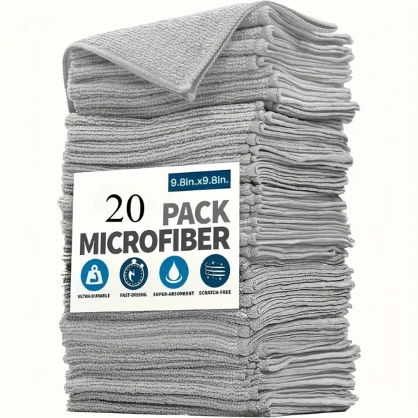 Ultra-Absorbent Microfiber Cleaning Cloths – Scratch-Free Lint-Free Towels for Kitchen, Glass & Auto