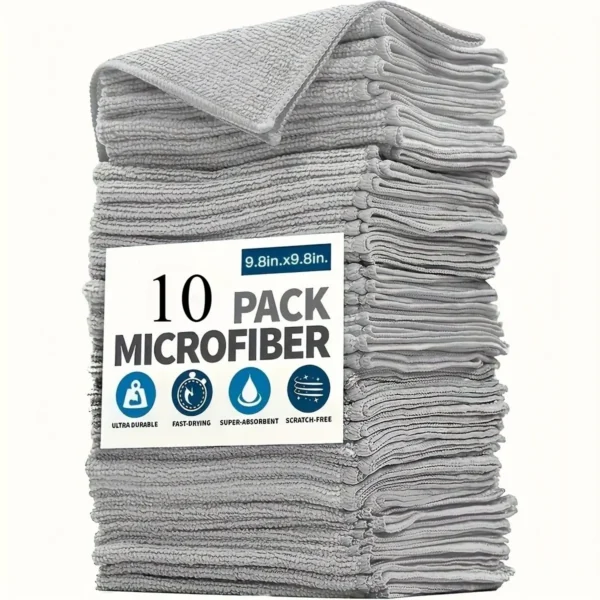 Ultra-Absorbent Microfiber Cleaning Cloths – Scratch-Free Lint-Free Towels for Kitchen, Glass & Auto