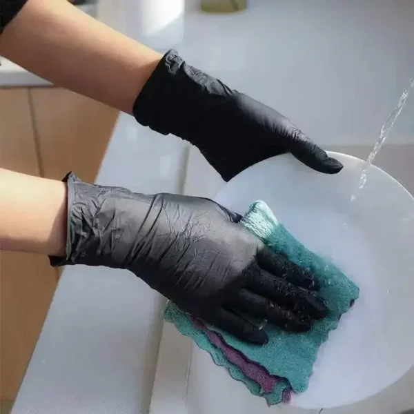 Black Nitrile Disposable Gloves (100 Count) | Latex & Powder-Free Food Safe Gloves