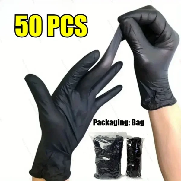 Black Nitrile Disposable Gloves (100 Count) | Latex & Powder-Free Food Safe Gloves