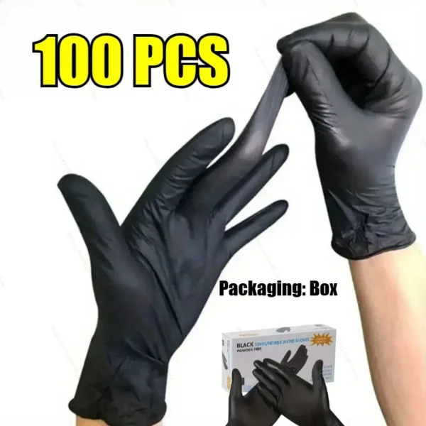 Black Nitrile Disposable Gloves (100 Count) | Latex & Powder-Free Food Safe Gloves