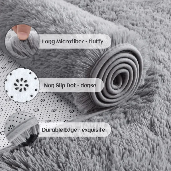Jfo4S604928309768486eba7196af57e3a8f3V Ultra Soft Fluffy Shag Area Rug – Non-Slip Modern Bedroom & Living Room Accent Carpet
